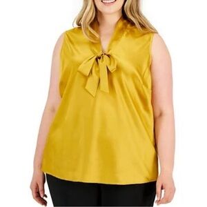 Kasper Sleeveless Tie-Front Blouse Size XL